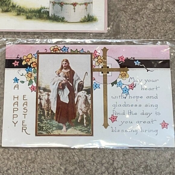 Vintage Postcards 1916 Easter WHITNEY MADE 1 unused & One with 1 Cent Stamp - Picture 3 of 5